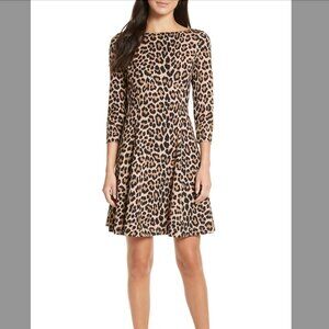 Kate Spade leopard print 3/4 sleeve dress
